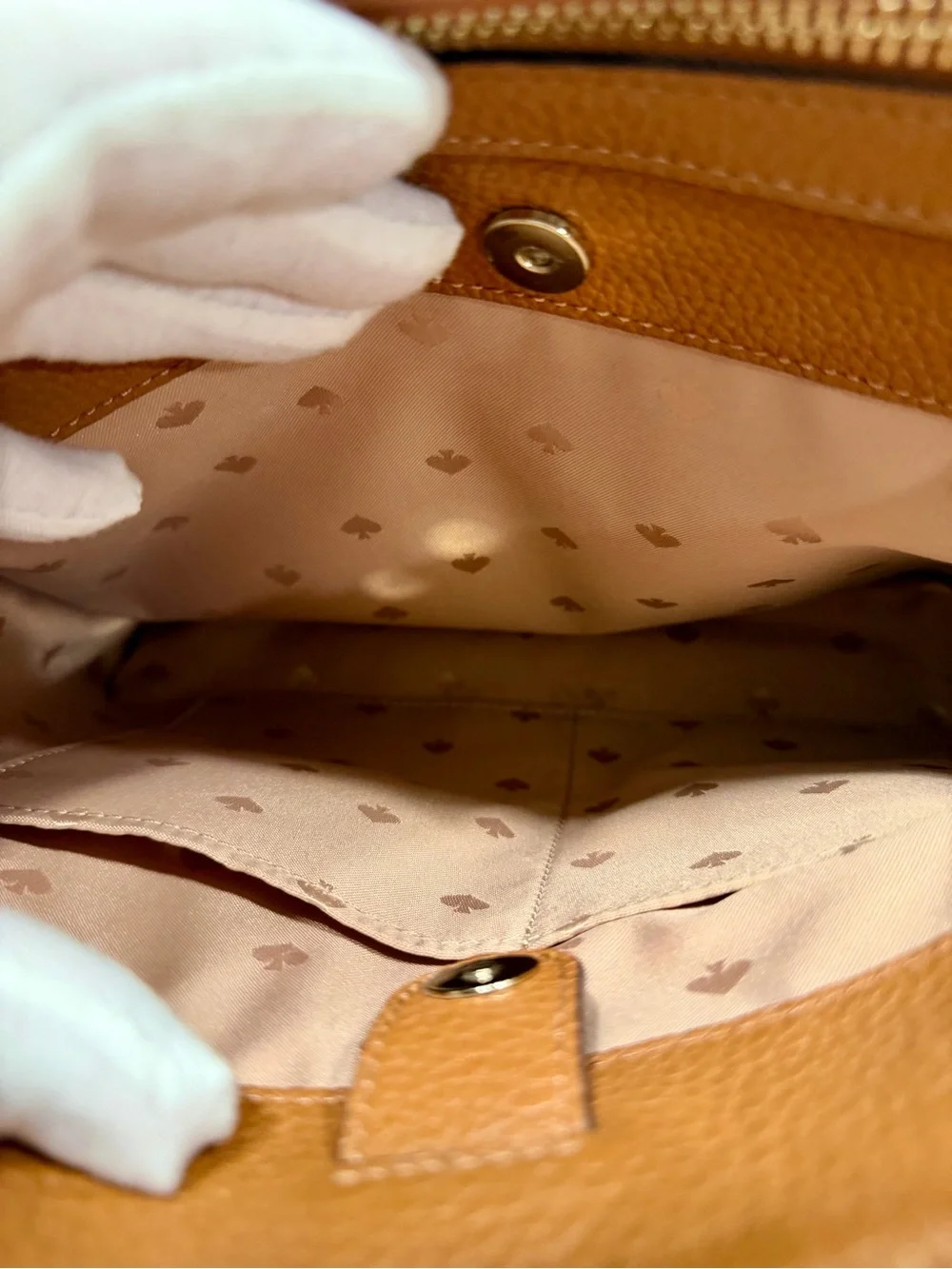 Kate Spade Leila Tan Pebbled Leather Satchel with Gold-Tone Hardware NWOT